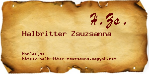 Halbritter Zsuzsanna névjegykártya